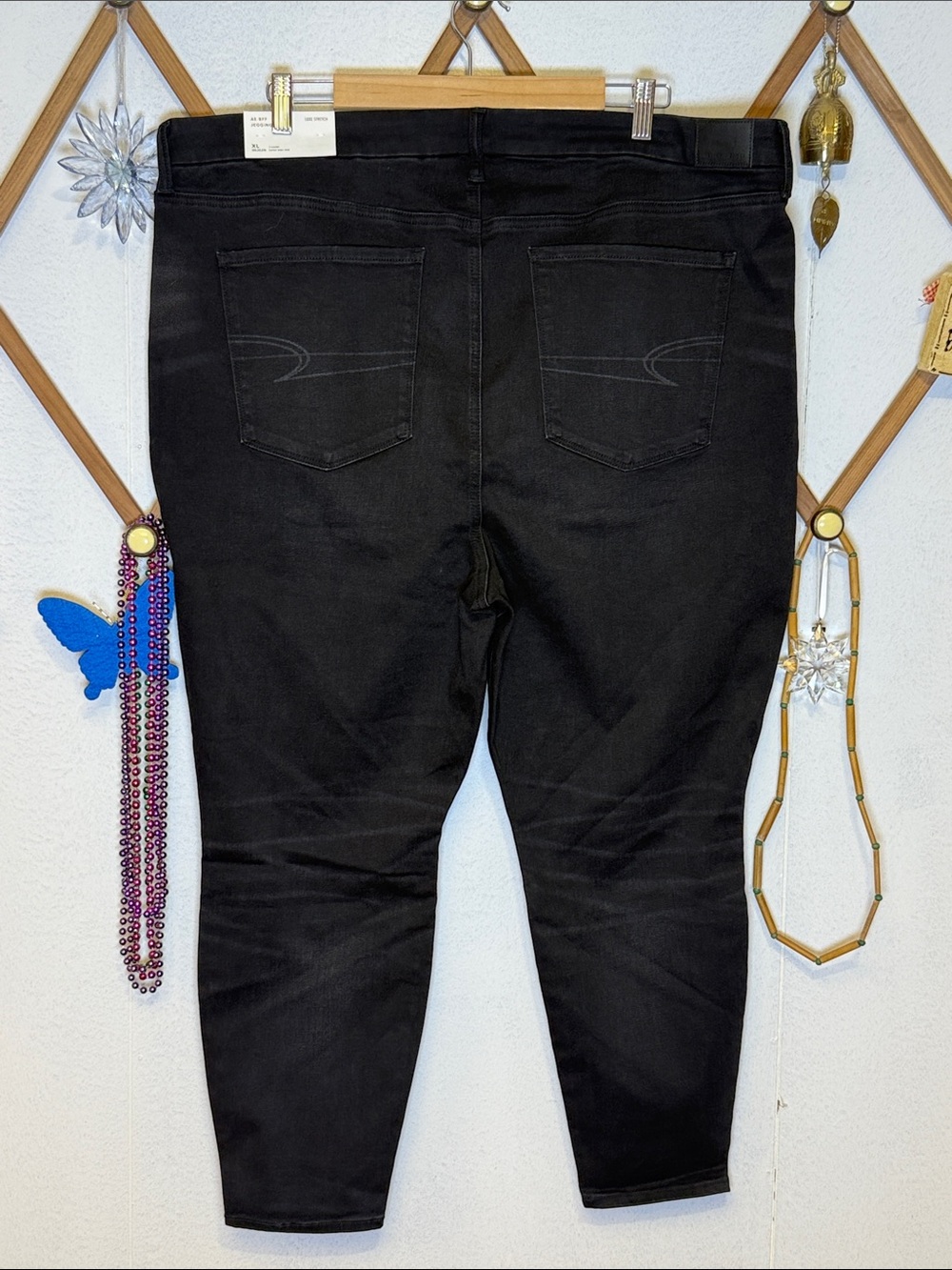 American Eagle Outfitters Black Stretch Back-Pocket Jeggings